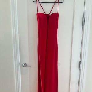 Zara Red Spaghetti Strap Slip Dress
